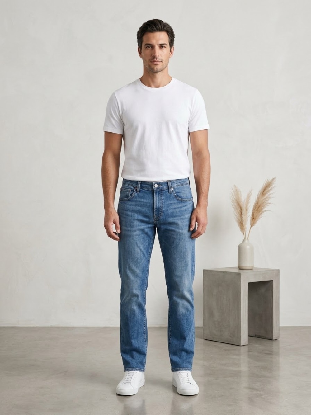 Lucky Brand Men's Straight Jeans in Medium Blue